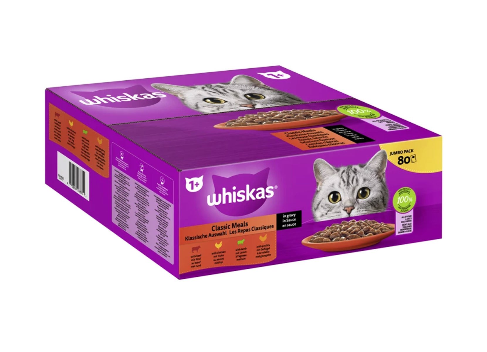 Whiskas Jumbopack Klassische Auswahl in Sauce 80x 85g