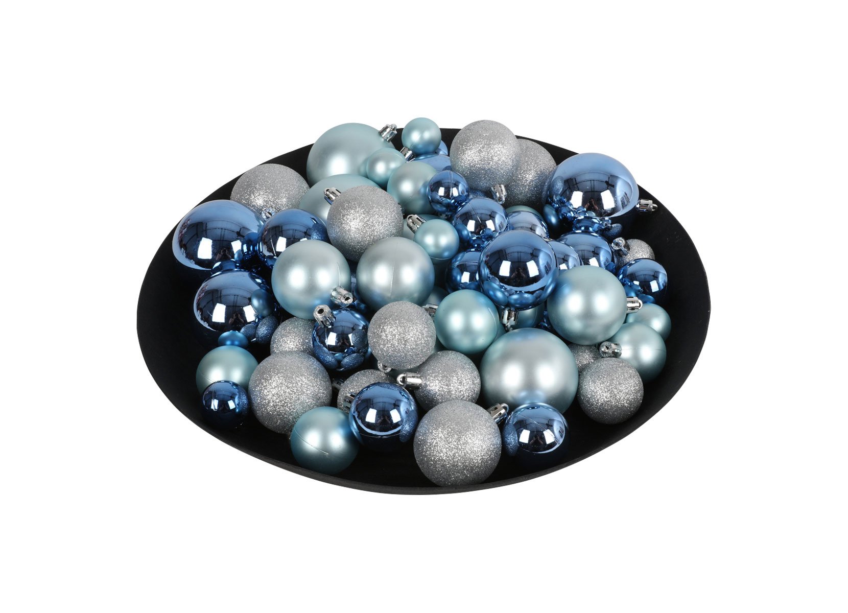 Weihnachtsbaumkugeln 60er-Set Blau/Silber