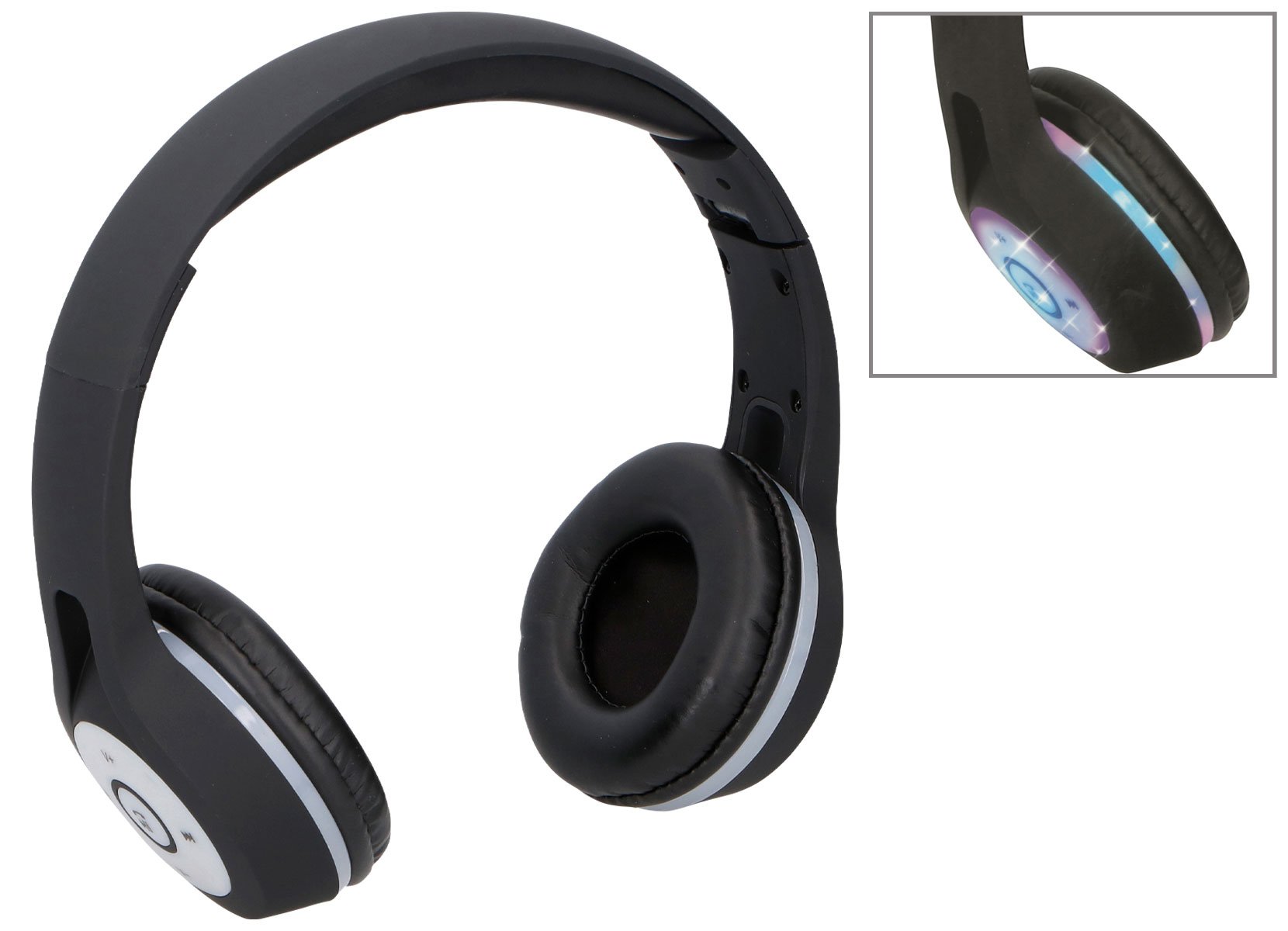 Grundig Bluetooth-Stereo-Kopfhörer mit LED-Diskolicht Schwarz