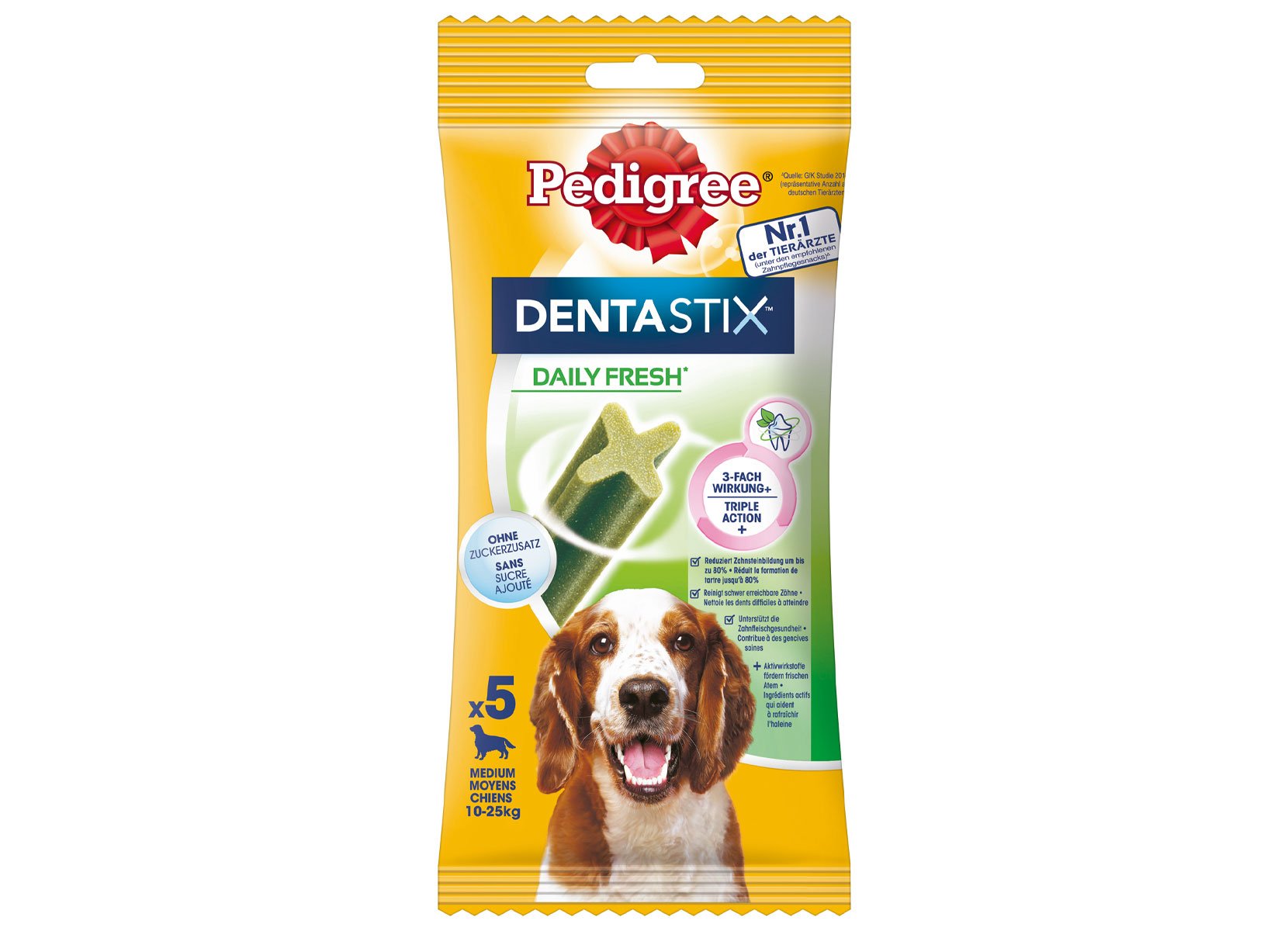 Pedigree Dentastix Daily Fresh 5 Stück 128g für Hunde 10-25kg