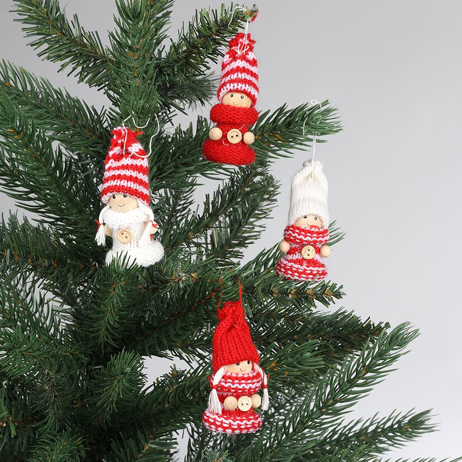 Weihnachtsbaum-Anhänger Püppchen 4er-Set