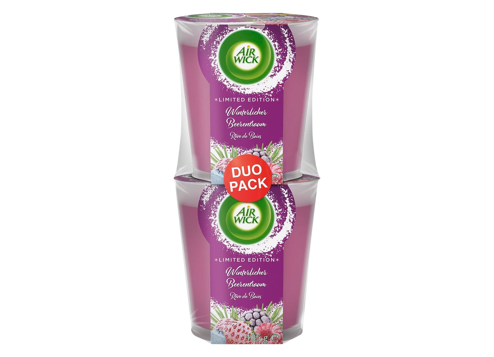 Air Wick Wohlfühl-Duftkerze Duo Winterlicher Beerentraum 2x105g